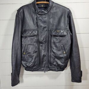 FIRSTGEAR Lined Black Leather Motorcycle Jacket Men's sz 40/M